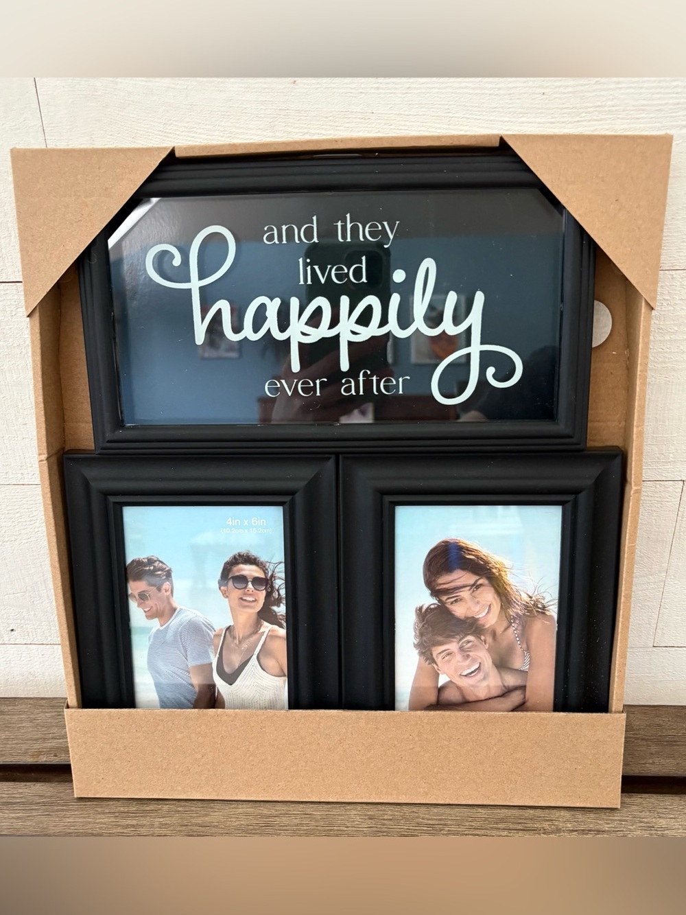 Romantic Picture Frame Set “And They Lived Happily Ever After” Wedding Couples